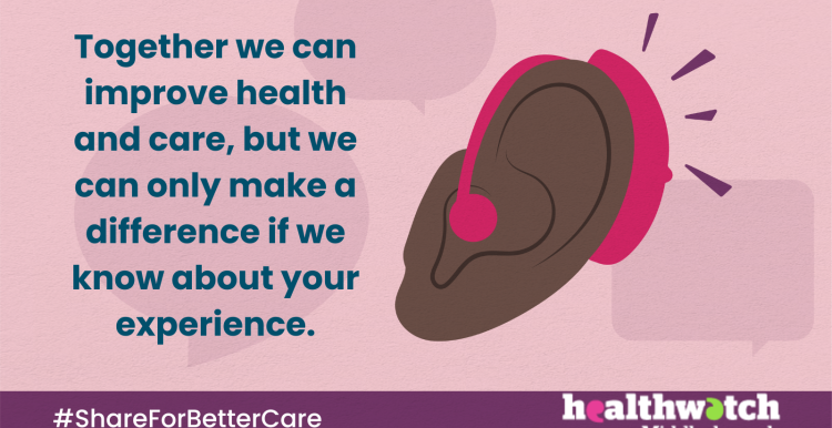 picture of an ear on a pink background.  #ShareForBetterCare