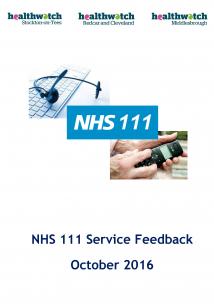 NHS 111 Service Feedback Report front cover